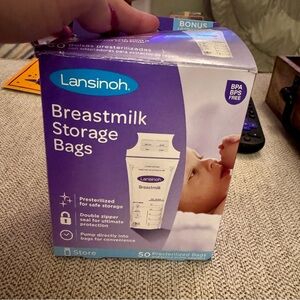 Lansinoh Milk Storage Bags with Bonus Pump Adapters